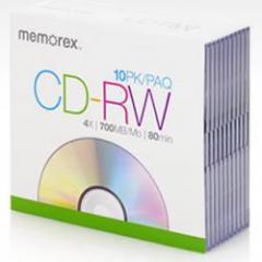 Memorex CD RW x 10, 700 MB