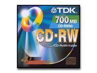 TDK CD RW x 1 700 MB soportes de almacenamiento