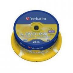 VERBATIM DVD RW 4.7GB 4X SPINDLE 25 ADVANCED SERL