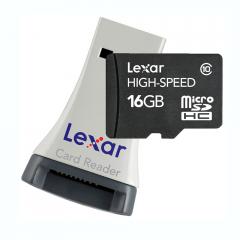 Tarjeta de Memoria Lexar MicroSD HC de 16 GB lector USB