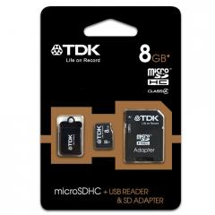 Tarjeta de Memoria TDK Micro SDHC Clase 4 de 8 GB Adaptadores SD