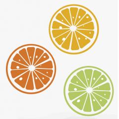 Adorno autoadhesivo Tropical orange