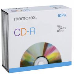Pack 10 CD R Memorex 700 MB