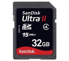SANDISK 32GB SECURE DIGITAL ULTRA II