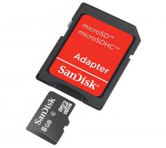 SANDISK TARJETA DE MEMORIA MICRO SD 8 GB ADAPTADOR SD