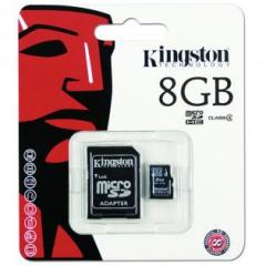 Kingston Micro SD 8 GB SDHC Con adaptador SD Clase 4 SDC4