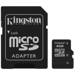 Kingston Micro SD 4 GB SDHC Con adaptador SD Clase 4 SDC4