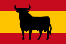 Bandera de España con toro de Osborne